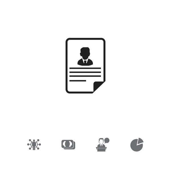 Conjunto de 5 ícones editáveis de negócios. Inclui símbolos como fala, gráfico de pizza, habilidades e muito mais. Pode ser usado para web, mobile, UI e design infográfico . — Vetor de Stock