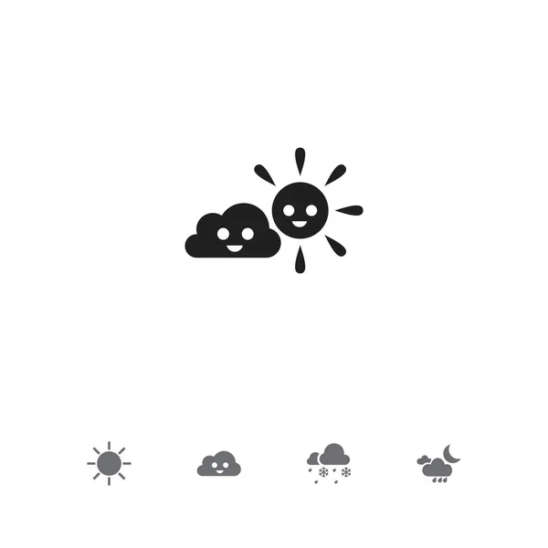 Set di 5 icone aria modificabili. Include simboli come pioggia con neve, aria pulita, cielo e altro ancora. Può essere utilizzato per la progettazione web, mobile, UI e infografica . — Vettoriale Stock