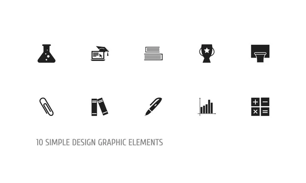 10 편집 가능한 교육 아이콘의 집합입니다. 학습, 교육 컴퓨터, 선수권 대회 및 기타 기호를 포함 합니다. 웹, 모바일, Ui와 infographic 디자인에 사용할 수 있습니다.. — 스톡 벡터