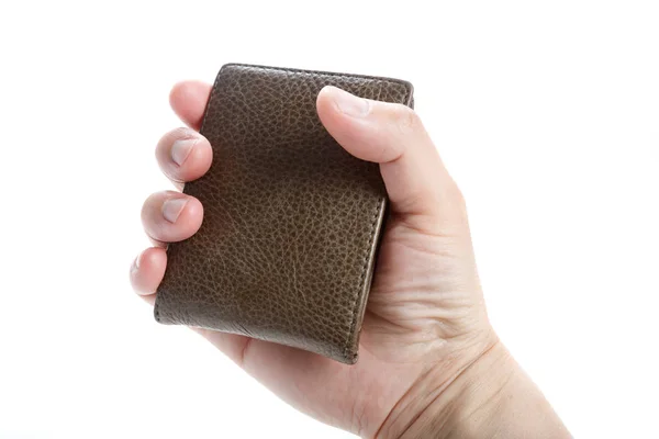 Кожаный Бумажник Изолирован Белом Фоне — стоковое фото