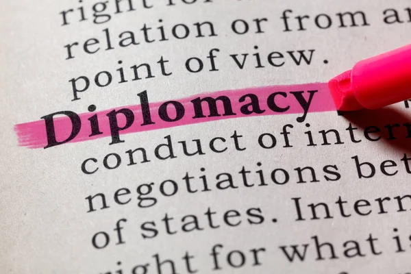 Fake Dictionary, Dictionary definition of the word diplomacy. including key descriptive words.