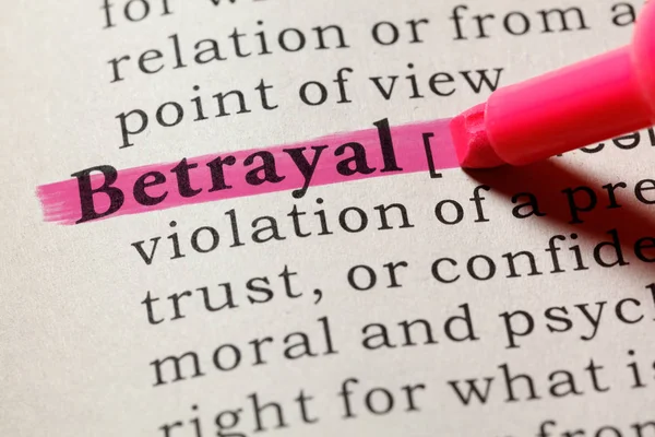 Fake Dictionary Dictionary Definition Word Betrayal Including Key Descriptive Words — Stock Photo, Image