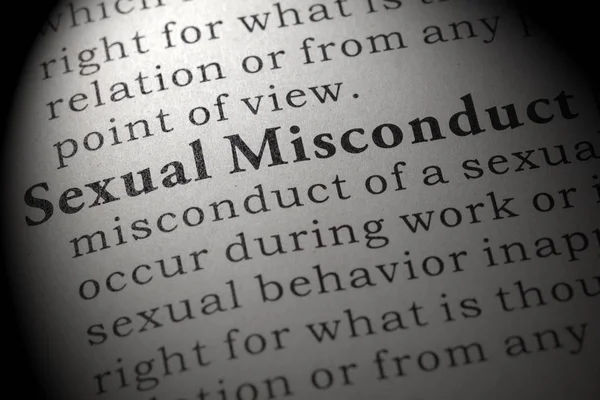 Fake Dictionary Dictionary Definition Word Sexual Misconduct Including Key Descriptive — Stock Photo, Image