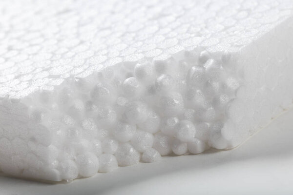 white foam board close up, packaging material.