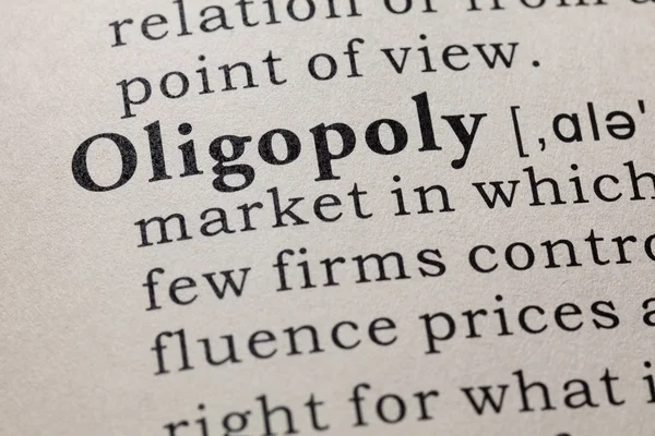 Fałszywe Słownik Słownik Definicji Słowa Oligopolu Łącznie Kluczowych Słów Opisowych — Zdjęcie stockowe