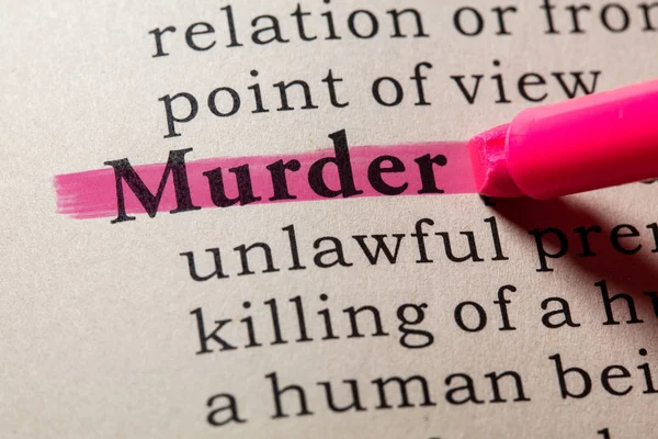Fake Dictionary Dictionary Definition Word Murder Including Key Descriptive Words — Stock Photo, Image