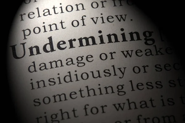 Fake Dictionary Dictionary Definition Word Undermining Including Key Descriptive Words — Stock Photo, Image