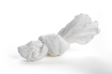 Plastik torba beyaz arka plan ile yakından