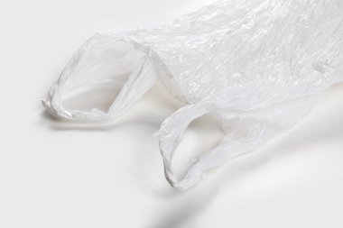 Plastik torba beyaz arka plan ile yakından