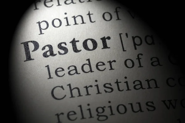Fake Dictionary Dictionary Definition Word Pastor Including Key Descriptive Words — Stock Photo, Image