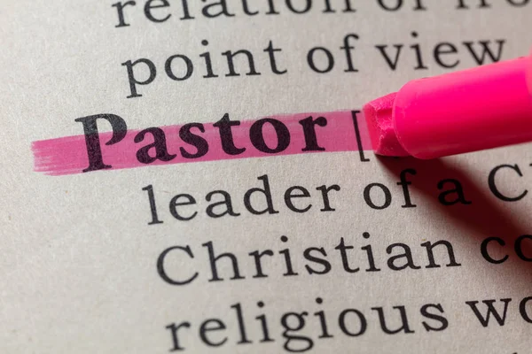 Fake Wörterbuch Wörterbuch Definition Des Wortes Pastor Einschließlich Beschreibender Schlüsselwörter — Stockfoto