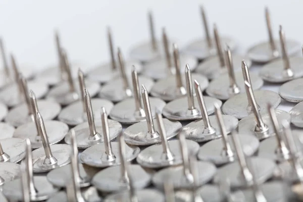 Group Metal Thumb Tacks Background — Stock Photo, Image