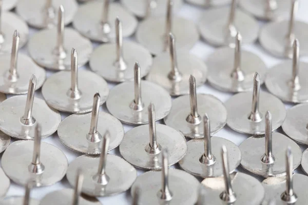 Grupo Metal Thumb Tacks Para Fundo — Fotografia de Stock