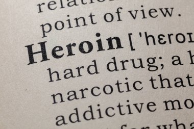Sahte sözlük, sözlük tanımı kelime eroin. anahtar açıklayıcı kelimeler de dahil olmak üzere.