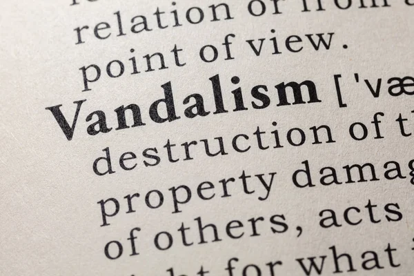 Falska Dictionary Ordbokens Definition Det Ordet Vandalism Inklusive Nyckel Beskrivande — Stockfoto