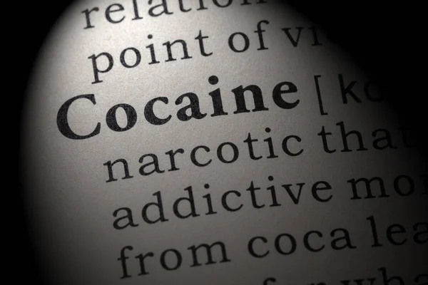 Fake Dictionary Dictionary Definition Word Cocaine Including Key Descriptive Words — Stock Photo, Image