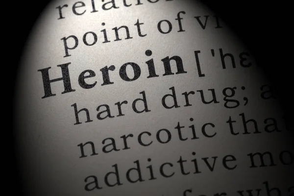 Fake Dictionary Dictionary Definition Word Heroin Including Key Descriptive Words — Stock Photo, Image