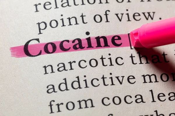 Faux Dictionnaire Définition Mot Cocaïne Dans Dictionnaire Compris Les Mots Image En Vente