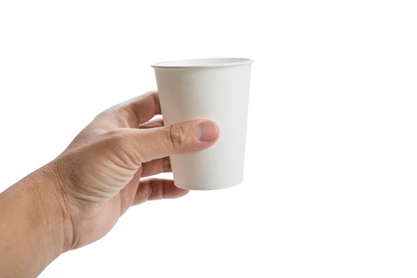 White Paper Coffee Cup White Background — Stock Photo, Image