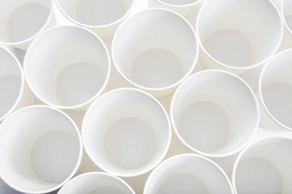 Білий Паперовий Чашка Кави Білому Тлі — стокове фото