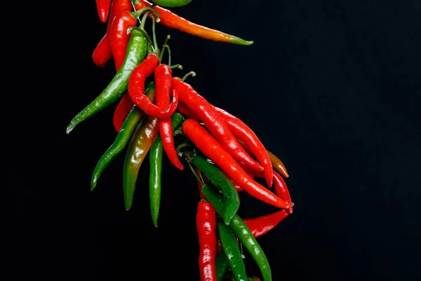 Varm Röd Chili Eller Chili Peppar Ristra — Stockfoto