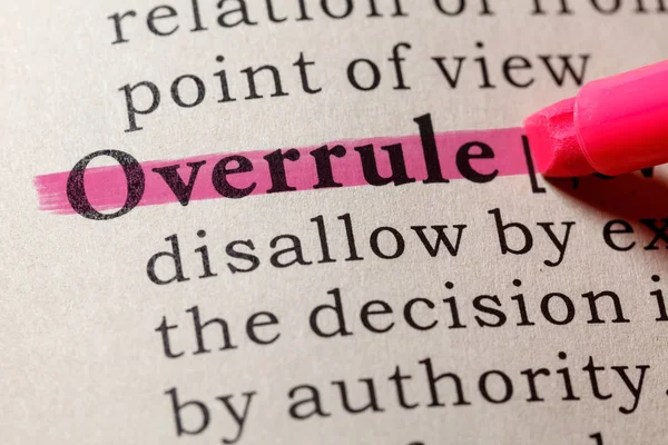 Fake Dictionary Dictionary Definition Word Overrule Including Key Descriptive Words — Stock Photo, Image