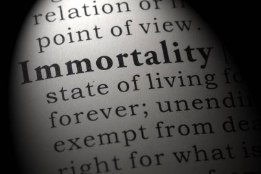 Sahte sözlük, sözlük tanımı kelime ölümsüzlük. anahtar açıklayıcı kelimeler de dahil olmak üzere.