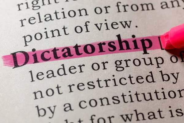 Fake Dictionary Dictionary Definition Word Dictatorship Including Key Descriptive Words — Stock Photo, Image
