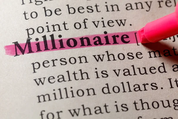 Dizionario Falso Definizione Dizionario Della Parola Millionaire Comprese Parole Descrittive — Foto Stock