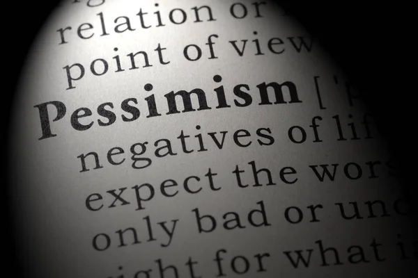 Fake Dictionary Dictionary Definition Word Pessimism Including Key Descriptive Words — Stock Photo, Image