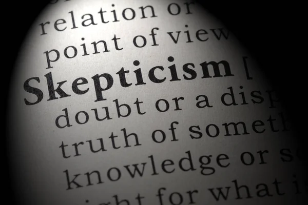 Fake Dictionary Dictionary Definition Word Skepticism Including Key Descriptive Words — Stock Photo, Image