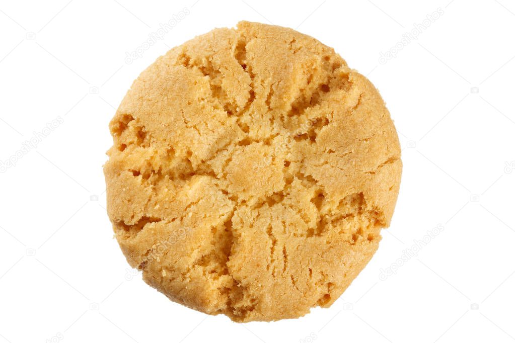 Cookie isolated on white background , close up.