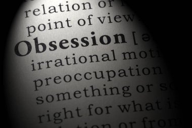 Sahte sözlük, sözlük tanımı kelime obsesyon. anahtar açıklayıcı kelimeler de dahil olmak üzere.