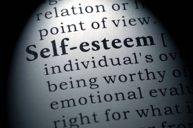 Sahte sözlük, sözlük tanımı kelime benlik saygısı. anahtar açıklayıcı kelimeler de dahil olmak üzere.