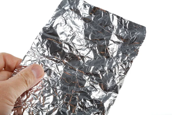 Aluminum Foil Roll White Background Close — Stock Photo, Image