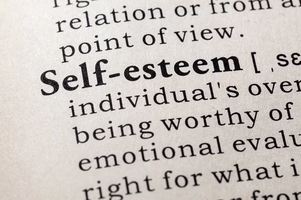 Fake Dictionary Dictionary Definition Word Self Esteem Включая Ключевые Описательные — стоковое фото