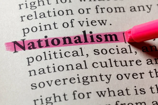 Ψεύτικο Λεξικό Λεξικό Ορισμό Λέξη Εθνικισμός Συμπεριλαμβανομένων Των Βασικών Περιγραφικών — Φωτογραφία Αρχείου