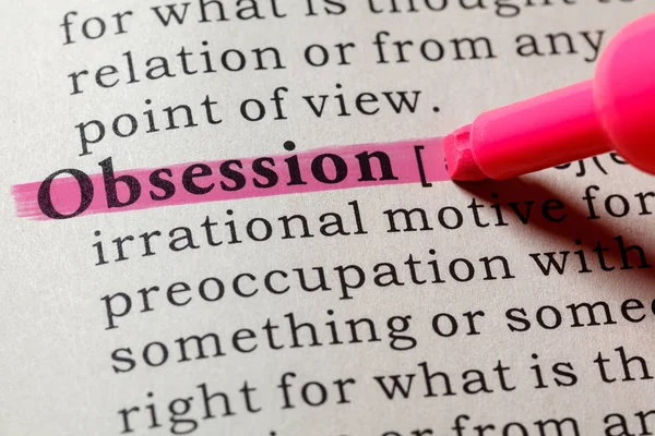 Fake Dictionary, Dictionary definition of the word obsession . including key descriptive words.