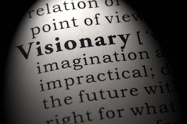 Fake Dictionary Dictionary Definition Word Visionary Включая Ключевые Описательные Слова — стоковое фото