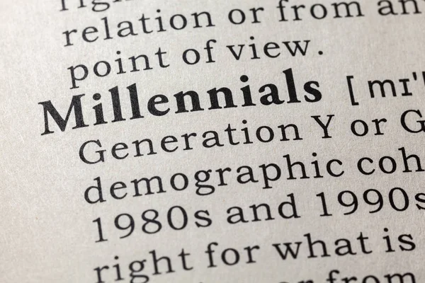 Nep Woordenboek Woordenboekdefinitie Van Het Woord Millennials Met Inbegrip Van — Stockfoto