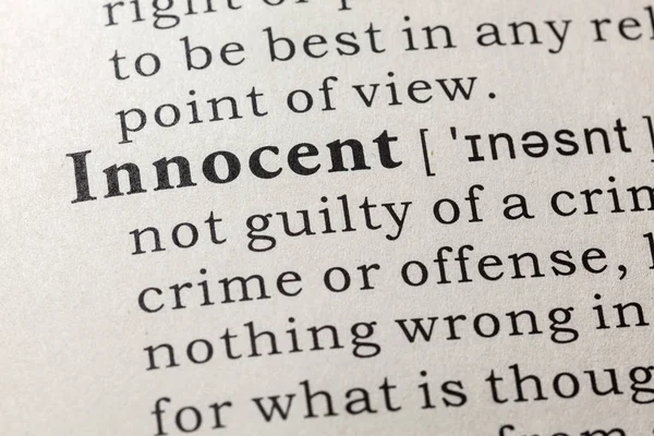 Fake Dictionary Dictionary Definition Word Innocent Including Key Descriptive Words — Stock Photo, Image
