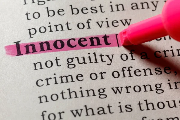 Fake Dictionary Dictionary Definition Word Innocent Including Key Descriptive Words — Stock Photo, Image