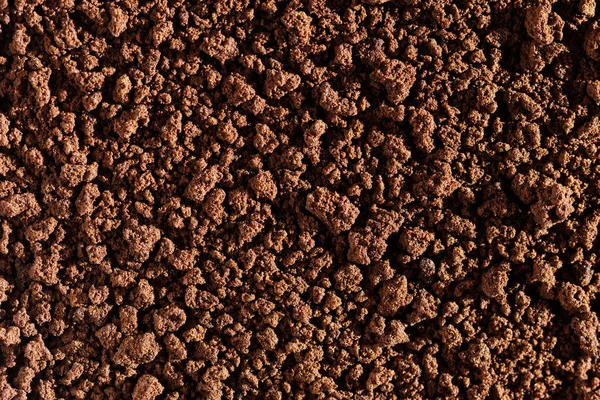 Kahverengi hazır kahve tozu kuru, yakın çekim.