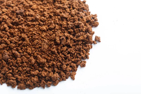 茶色のインスタント コーヒーの粉を乾燥 クローズ アップ — ストック写真