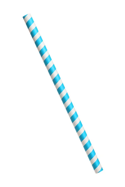 Paper Drinking Straw Red White Stripes — Stock Photo, Image