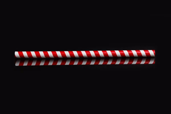 Paper Drinking Straw Red White Stripes — Stock Photo, Image