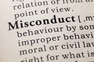 Sahte sözlük, sözlük tanımı kelime kötü davranış. anahtar açıklayıcı kelimeler de dahil olmak üzere.