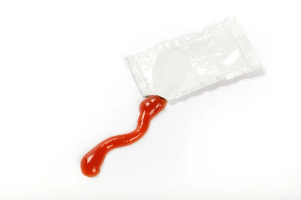 Tomatenketchup Sauce Isoliert Auf Weißem Hintergrund — Stockfoto