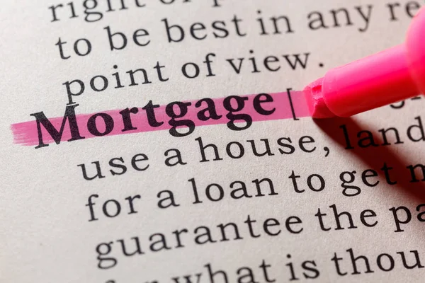 Fake Dictionary Dictionary Definition Word Mortgage Including Key Descriptive Words — Stock Photo, Image