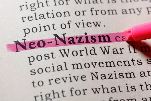 Falska Ordbok Ordlista Definitionen Ordet Nynazism Inklusive Nyckel Beskrivande Ord — Stockfoto